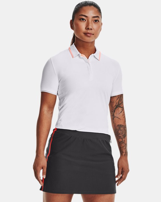 Women's UA Iso-Chill Polo Short Sleeve, White, pdpMainDesktop image number 0
